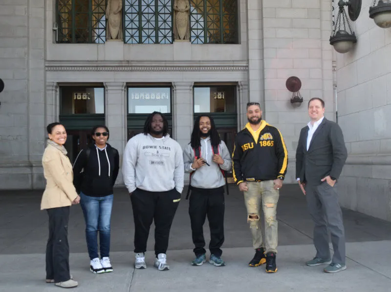 Bowie State students and their professor